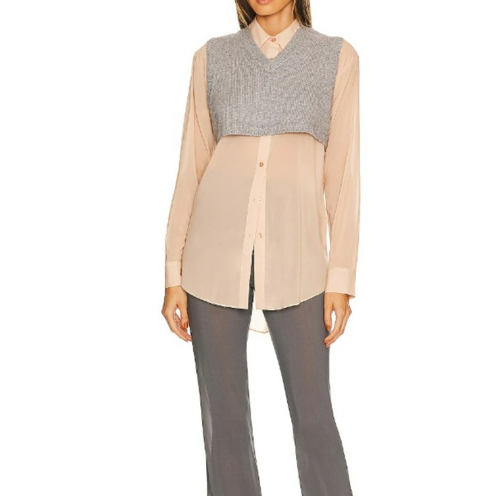 Sheer Buttondown Top from Revolve - Picture 4 of 4